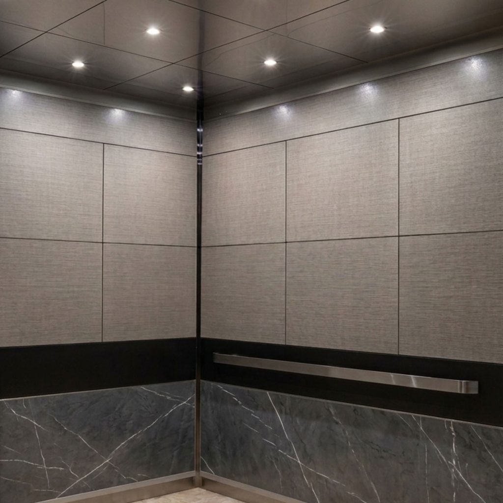 Compact Laminate Elevator Interiors can give you the aesthetic look of stone or other natural materials, without the weight-cost of alternative panel materials.